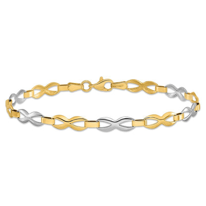 7.5 Zoll 10K Bicolor Poliert Armband