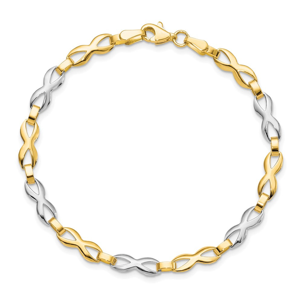 7.5 Zoll 10K Bicolor Poliert Armband