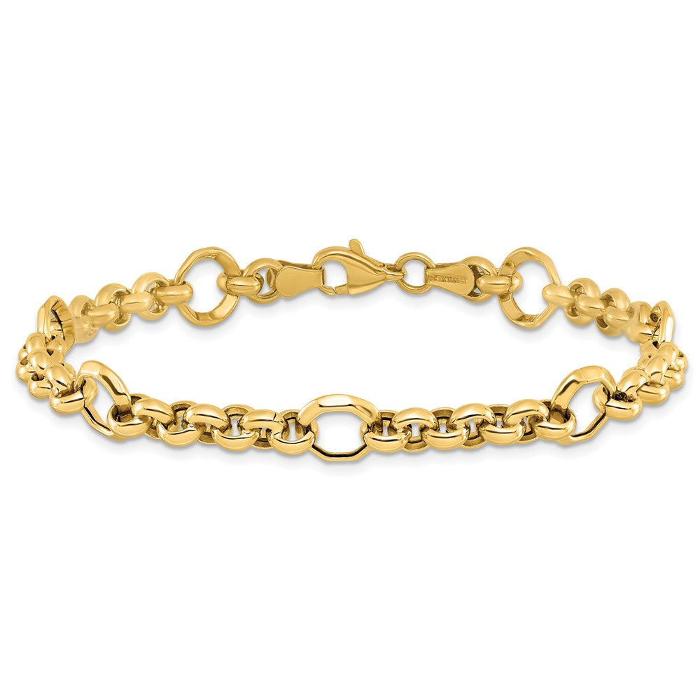 10K Gelbgold Poliert Diamantiert Fantasieglieder Gliederarmband