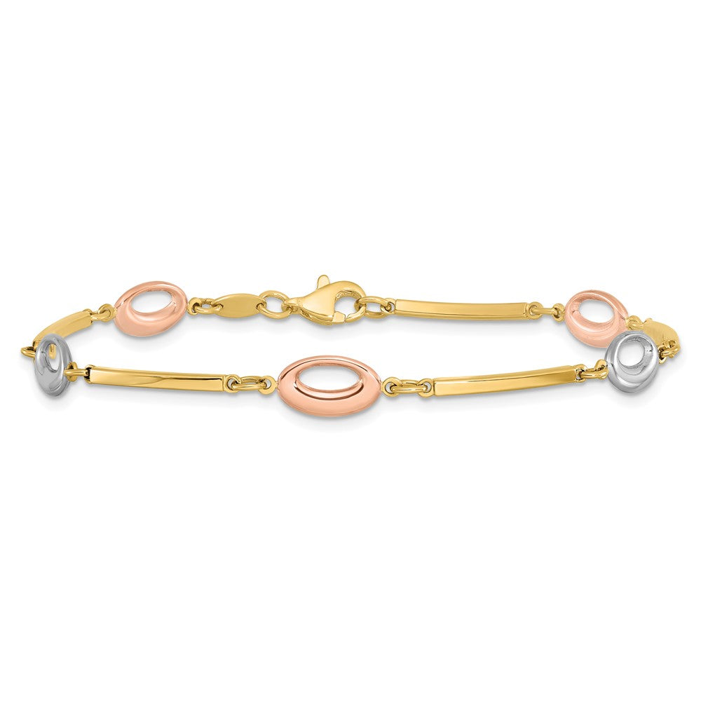 7.5 Zoll 10K Tricolor Poliert Armband