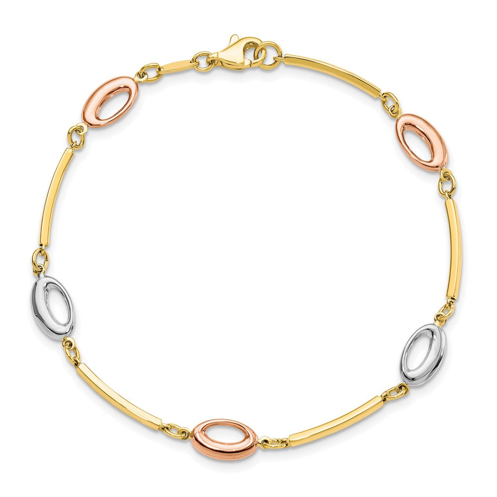 7.5 Zoll 10K Tricolor Poliert Armband