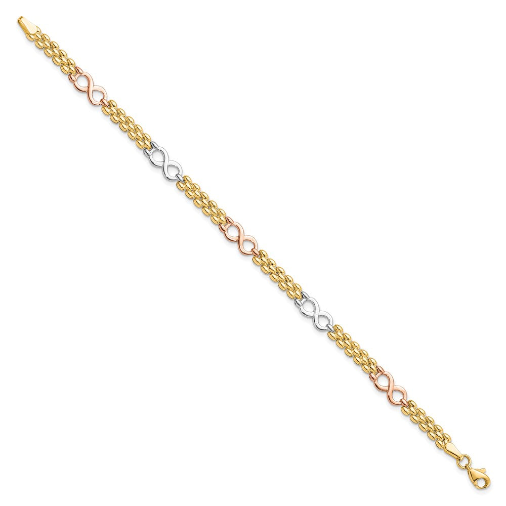10K Tricolor Wendbar Unendlichkeit Gliederarmband