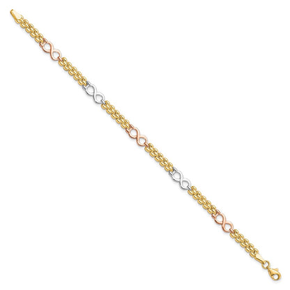 10K Tricolor Wendbar Unendlichkeit Gliederarmband