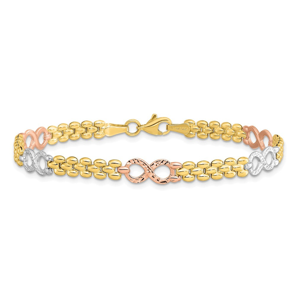 10K Tricolor Wendbar Unendlichkeit Gliederarmband