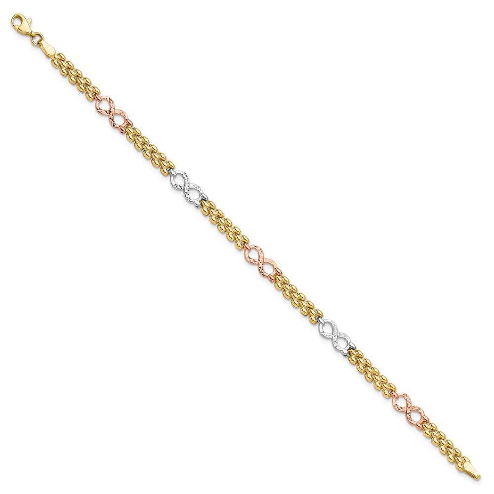 10K Tricolor Wendbar Unendlichkeit Gliederarmband