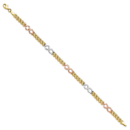 10K Tricolor Wendbar Unendlichkeit Gliederarmband