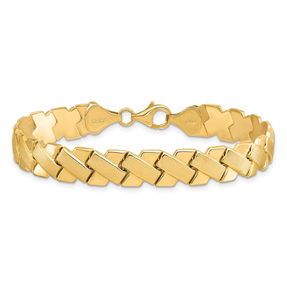 10K Gelbgold Poliert und Gebürstet Fantasie Armband