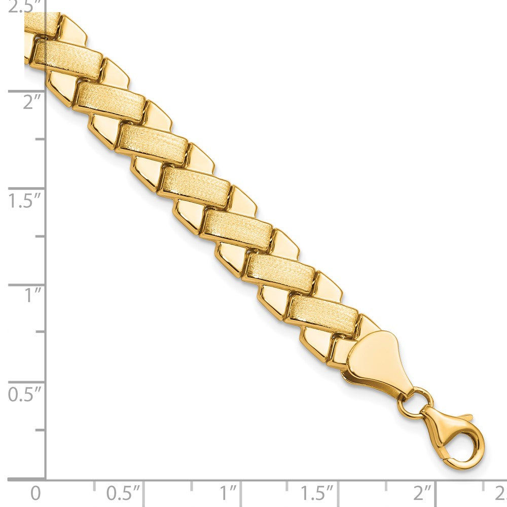 10K Gelbgold Poliert und Gebürstet Fantasie Armband