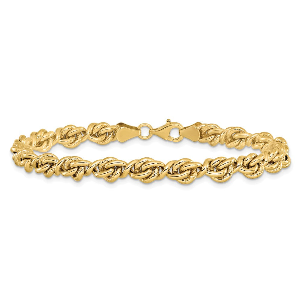 10K Gelbgold Poliert Fantasieglieder Gliederarmband