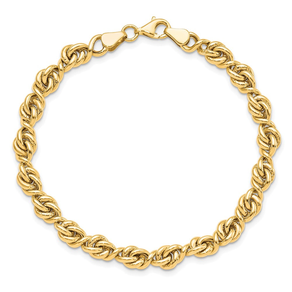 10K Gelbgold Poliert Fantasieglieder Gliederarmband