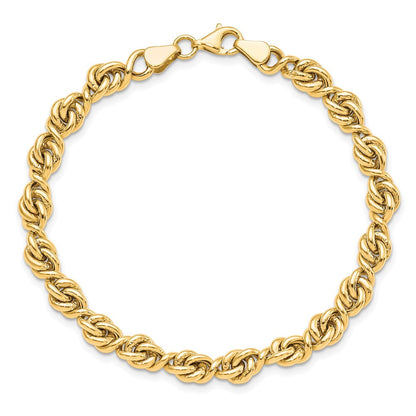 10K Gelbgold Poliert Fantasieglieder Gliederarmband