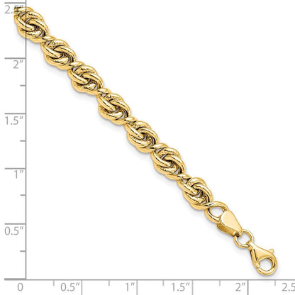 10K Gelbgold Poliert Fantasieglieder Gliederarmband