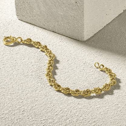 10K Gelbgold Poliert Fantasieglieder Gliederarmband
