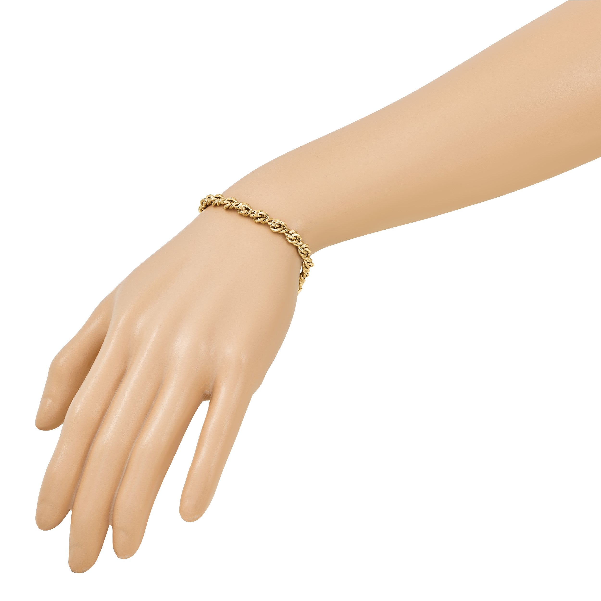 10K Gelbgold Poliert Fantasieglieder Gliederarmband