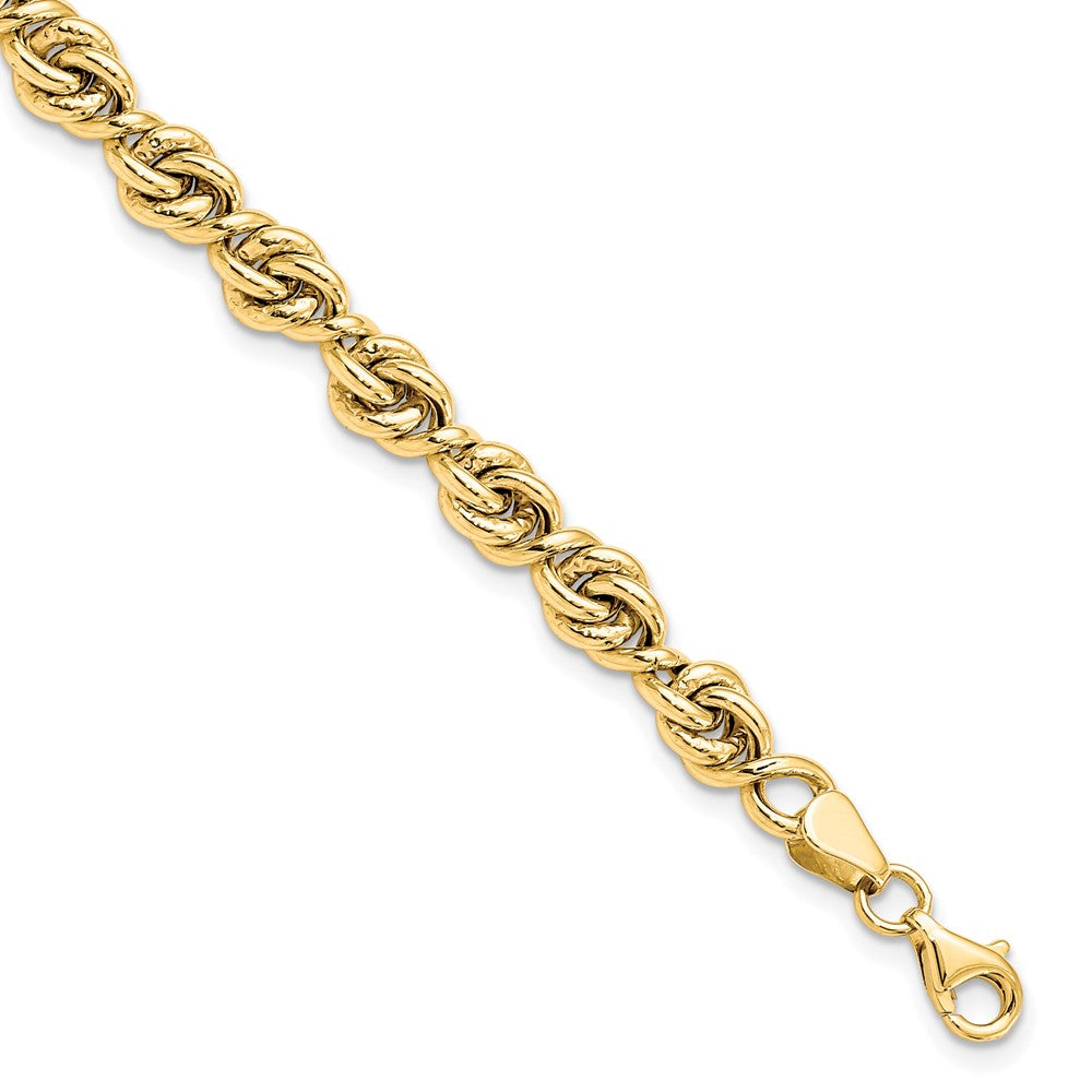 10K Gelbgold Poliert Fantasieglieder Gliederarmband