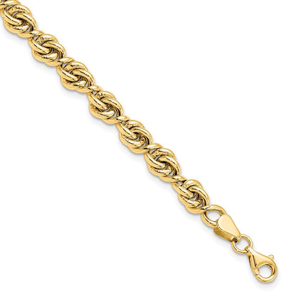 10K Gelbgold Poliert Fantasieglieder Gliederarmband