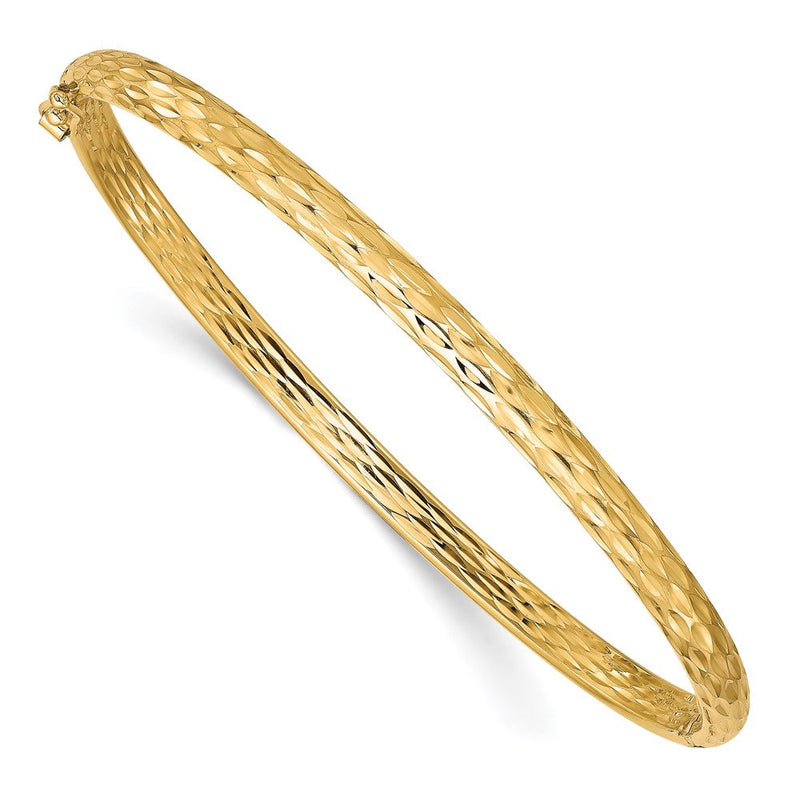 10K Gelbgold Poliert und Diamantiert Klappbar Armreif