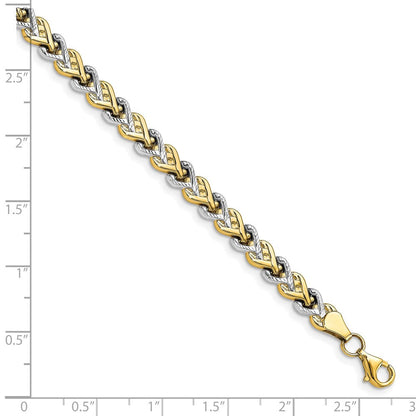 10K Gelb Rhodiniert Poliert Diamantiert Armband