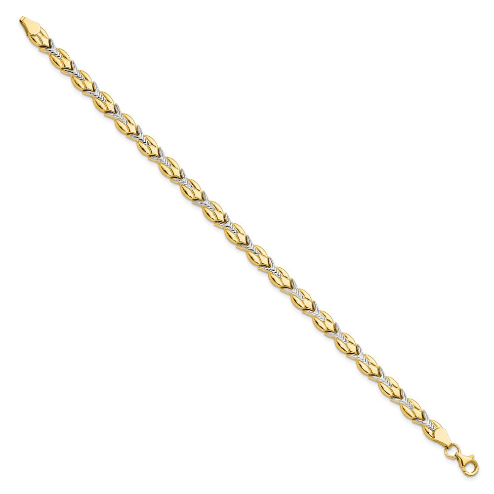 10K Gelb Rhodium Weiß Poliert/diamantiert Armband