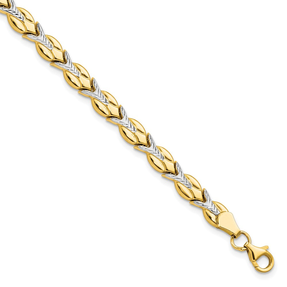 10K Gelb Rhodium Weiß Poliert/diamantiert Armband
