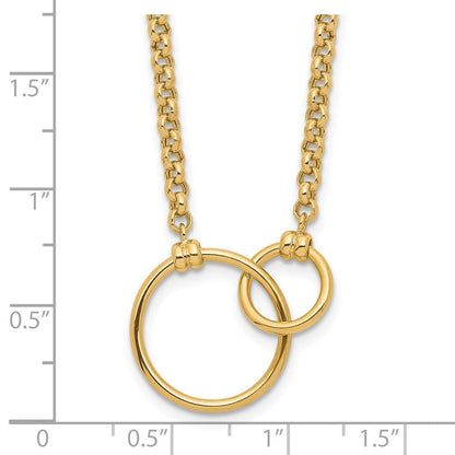 10K Gelbgold Poliert Glieder Halskette