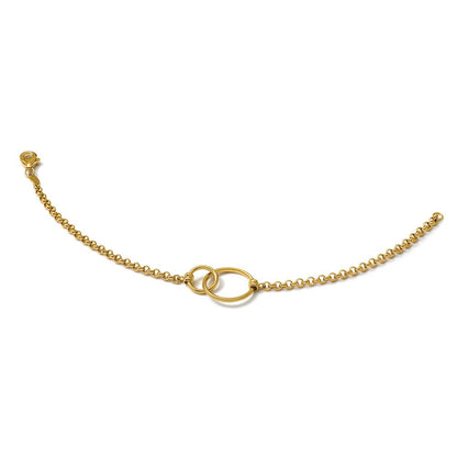 10K Gelbgold Poliert Interlocking Kreise Glieder Armband