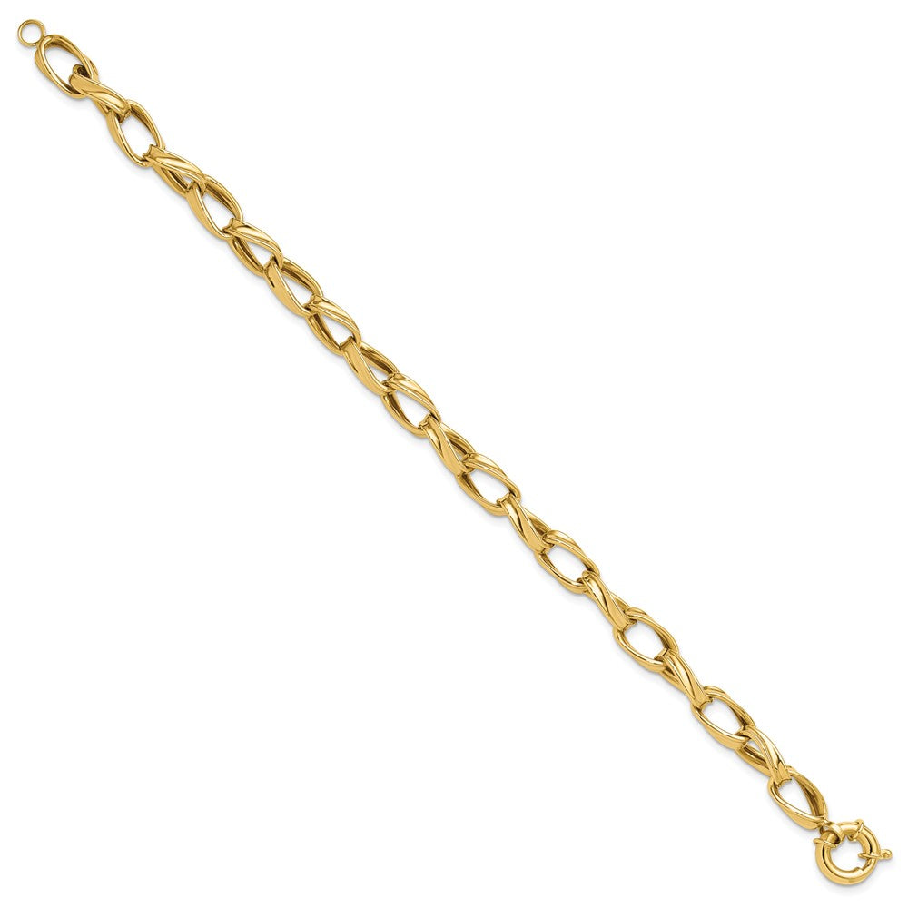 10K Gelbgold Poliert Fantasieglieder Gliederarmband