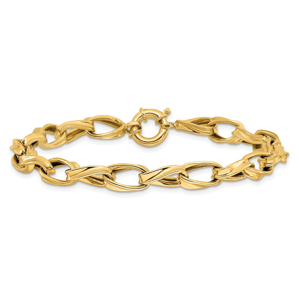 10K Gelbgold Poliert Fantasieglieder Gliederarmband