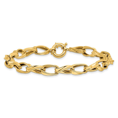 10K Gelbgold Poliert Fantasieglieder Gliederarmband