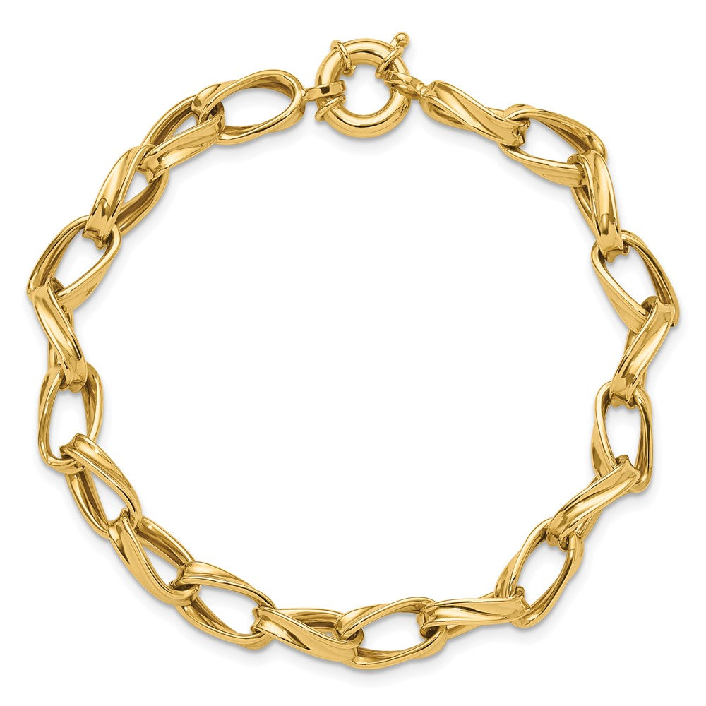 10K Gelbgold Poliert Fantasieglieder Gliederarmband