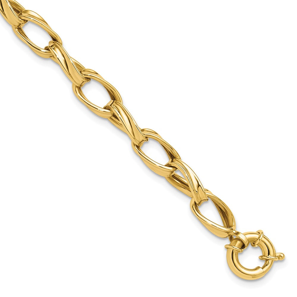 10K Gelbgold Poliert Fantasieglieder Gliederarmband