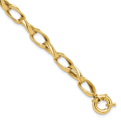 10K Gelbgold Poliert Fantasieglieder Gliederarmband