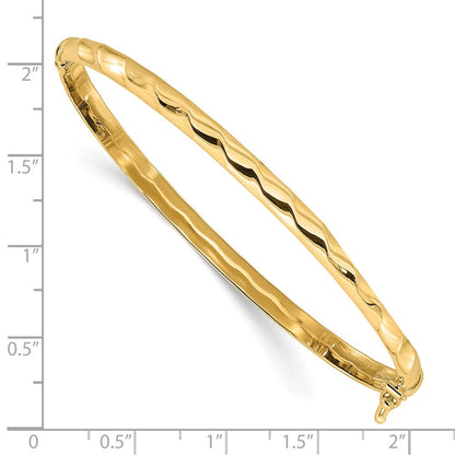 10K Gelbgold Poliert Gedreht Klappbar Armreif