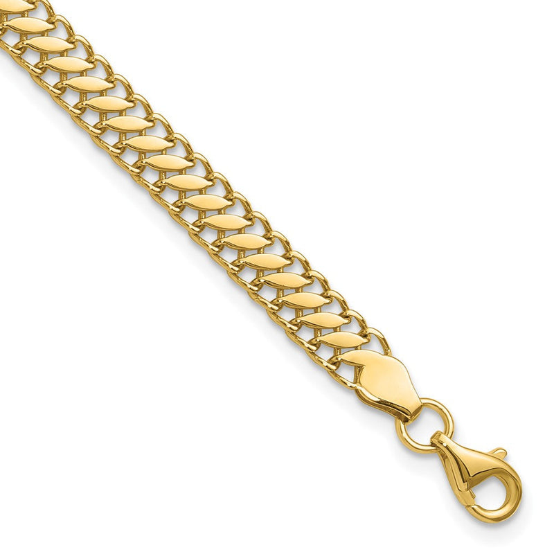 10K Gelbgold Poliert Fantasieglieder 1 Zoll Verlängerung. Armband