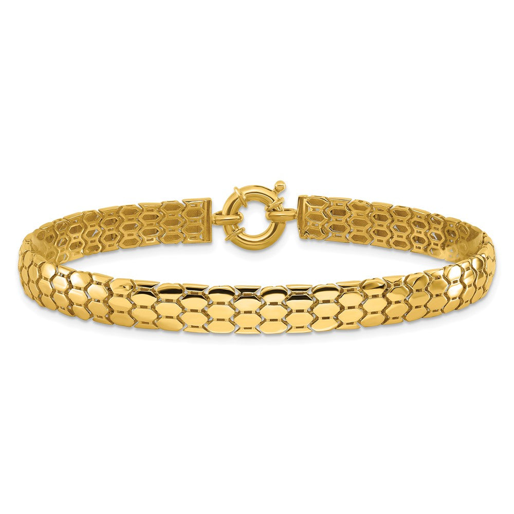 10K Gelbgold Poliert Fantasieglieder Armband