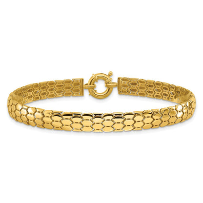 10K Gelbgold Poliert Fantasieglieder Armband