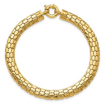 10K Gelbgold Poliert Fantasieglieder Armband
