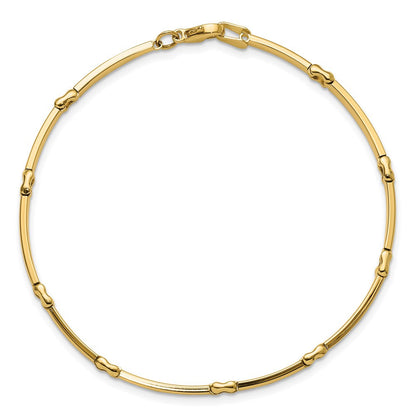 10K Gelbgold Poliert Fantasieglieder Armband