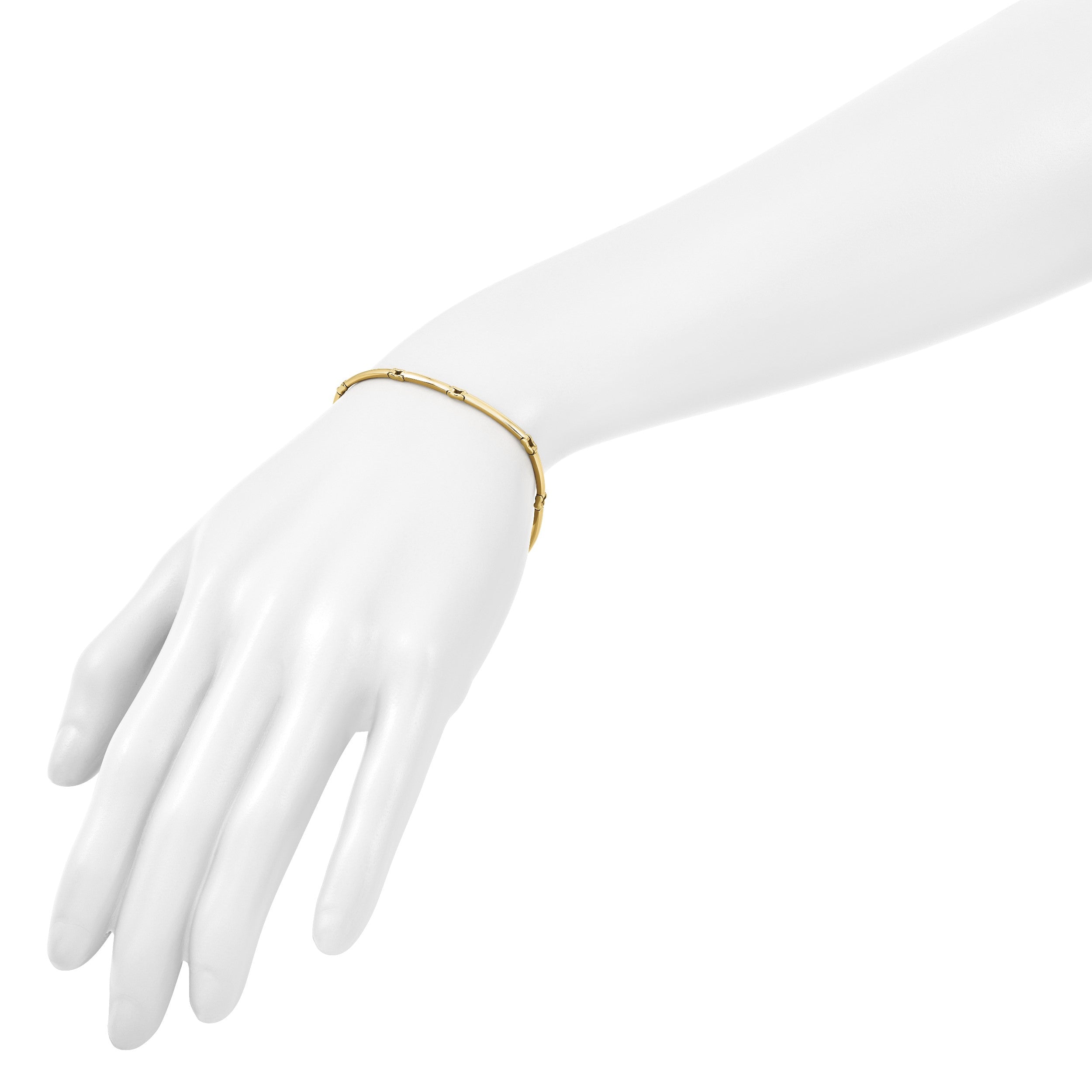 10K Gelbgold Poliert Fantasieglieder Armband