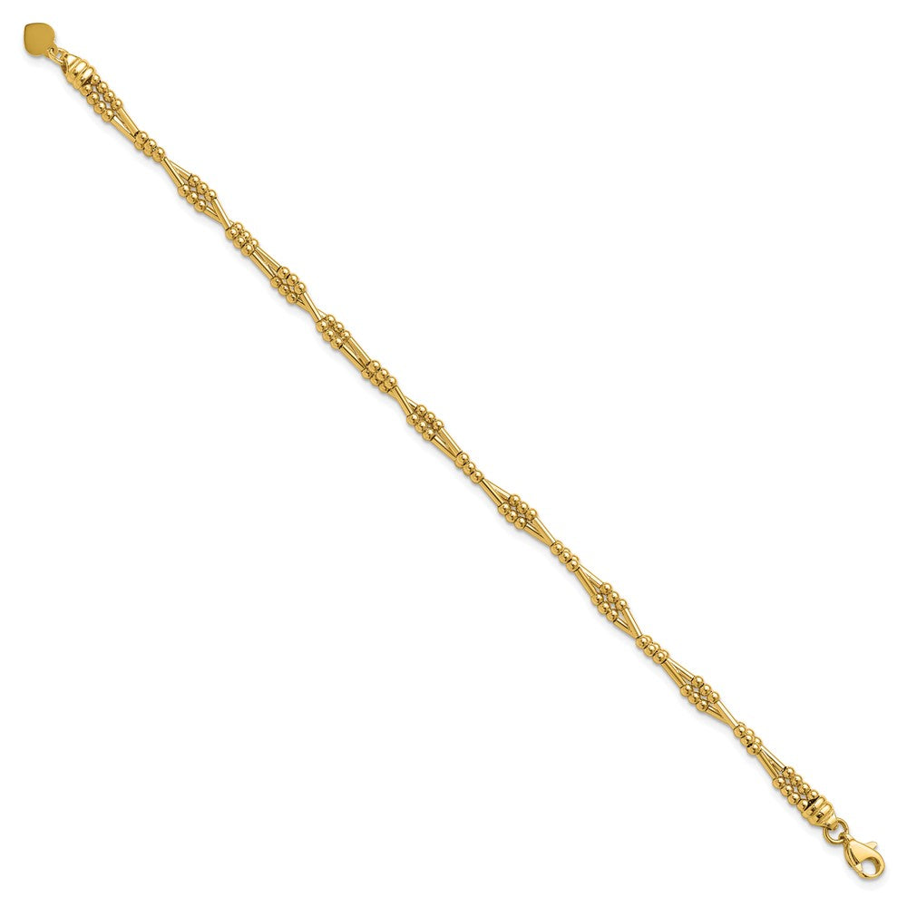 10K Gelbgold Poliert Fantasie Gekugelt Armband