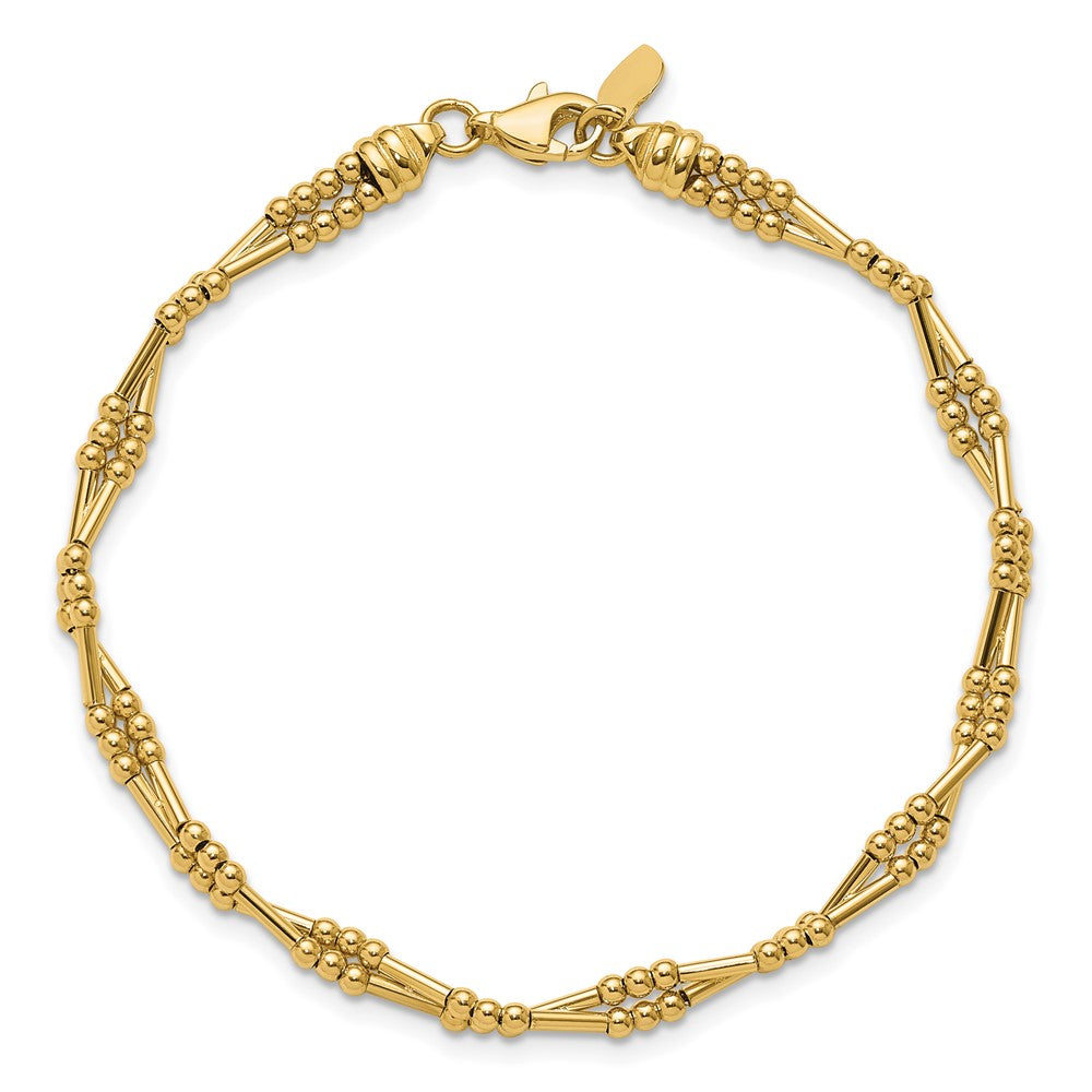 10K Gelbgold Poliert Fantasie Gekugelt Armband