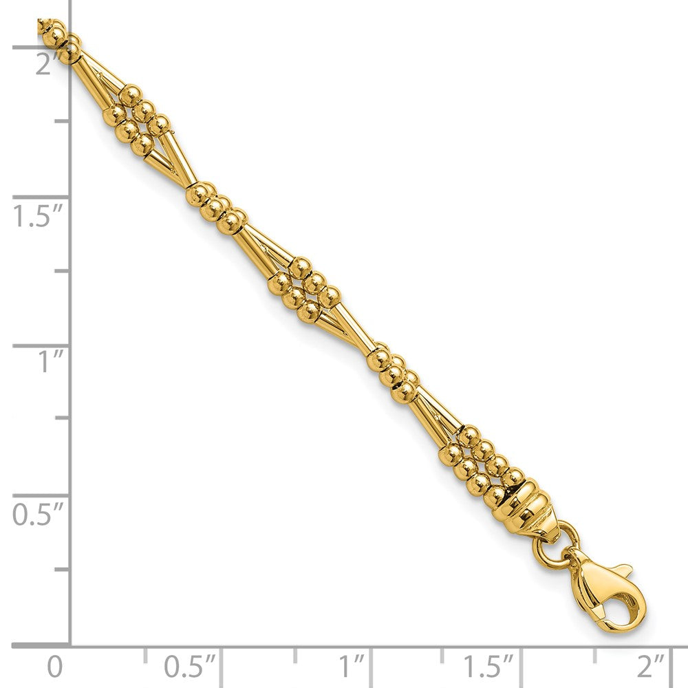 10K Gelbgold Poliert Fantasie Gekugelt Armband