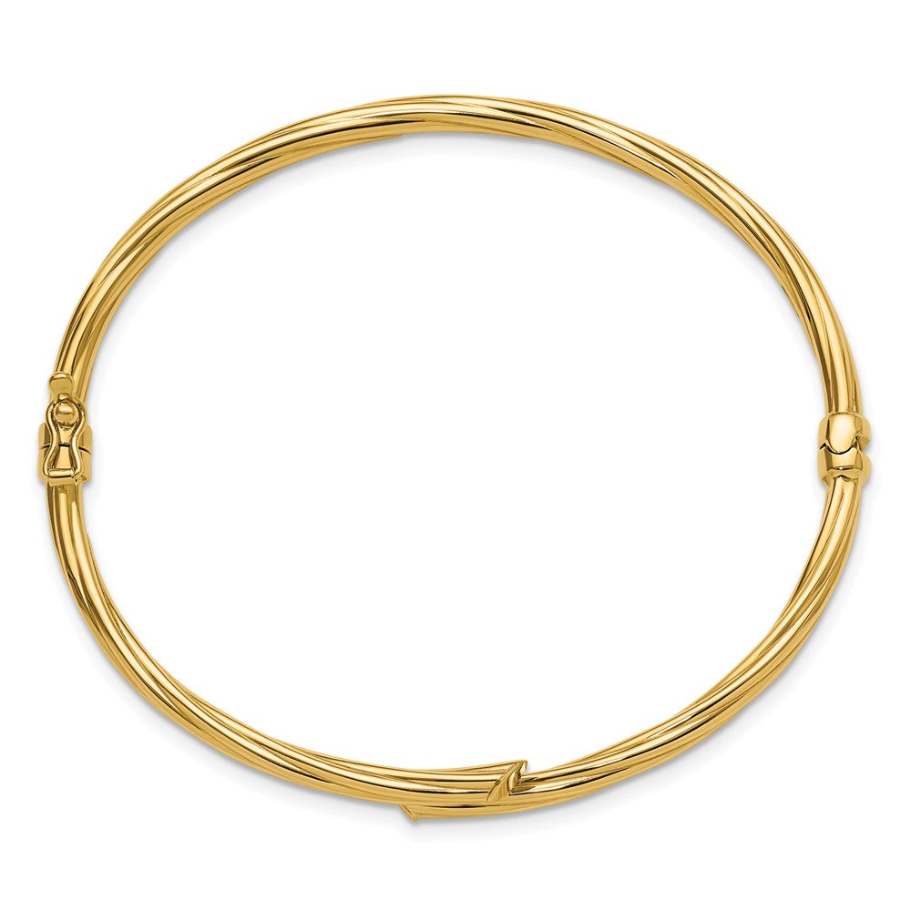 10K Gelbgold Poliert Bypass Klappbar Armreif