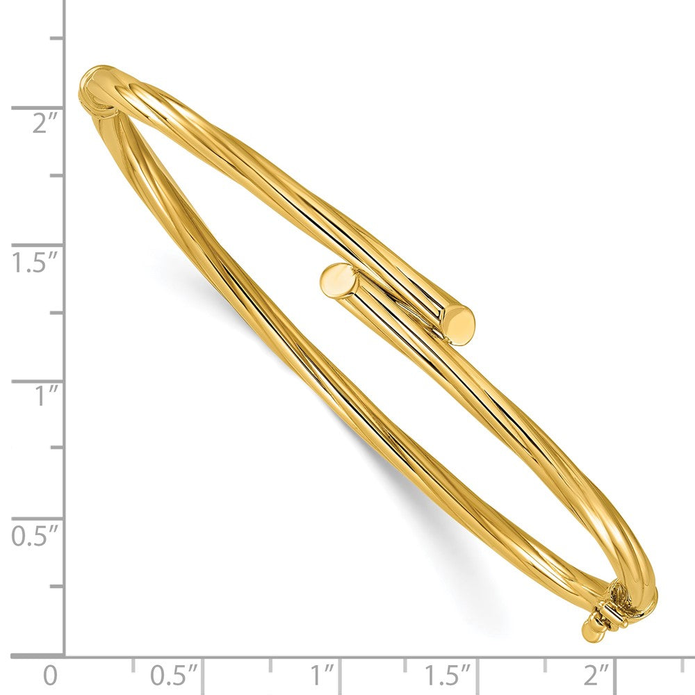 10K Gelbgold Poliert Bypass Klappbar Armreif