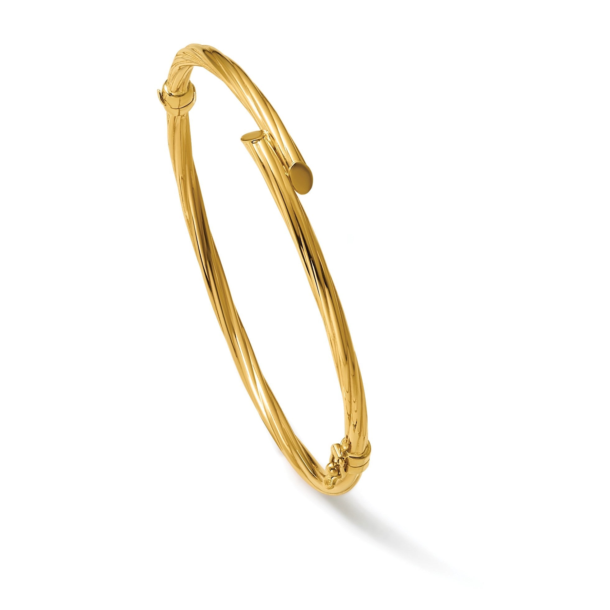 10K Gelbgold Poliert Bypass Klappbar Armreif
