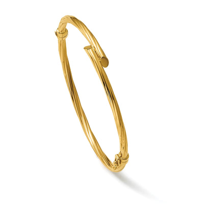 10K Gelbgold Poliert Bypass Klappbar Armreif