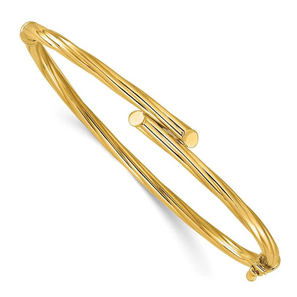 10K Gelbgold Poliert Bypass Klappbar Armreif