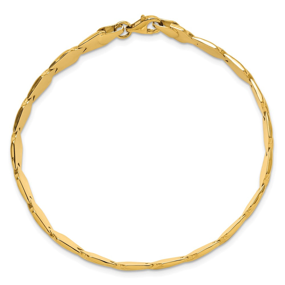 10K Gelbgold Poliert und Satiniert Fantasieglieder Armband