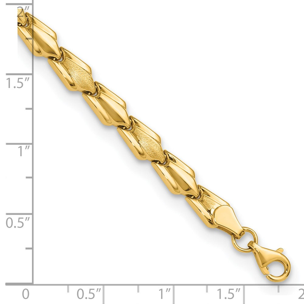 10K Gelbgold Poliert und Satiniert Fantasieglieder Armband