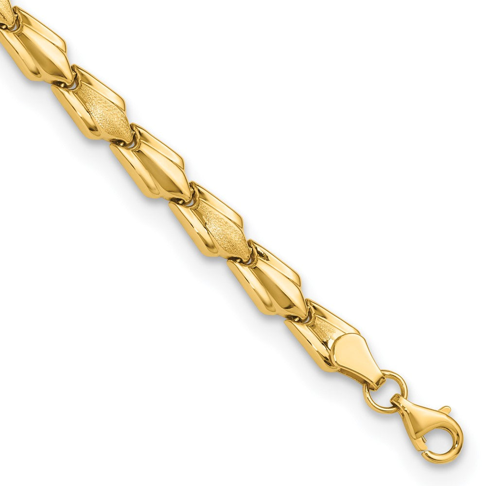 10K Gelbgold Poliert und Satiniert Fantasieglieder Armband